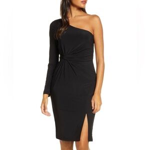 Vince Camuto Black One-Shoulder Dress with Slit